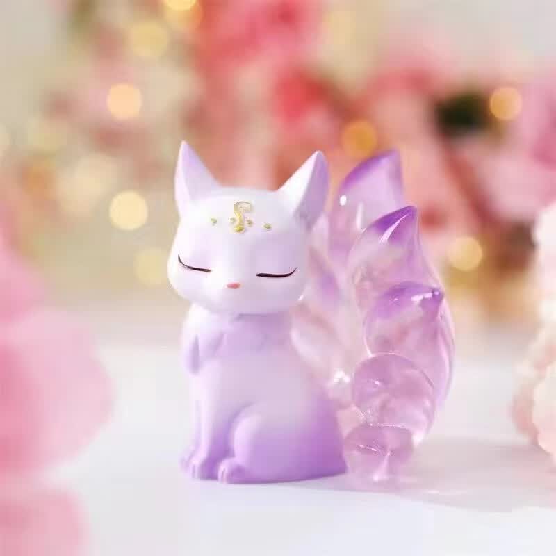 创意古风盲盒灵气狐狸小摆件女生桌面装饰礼品 拆盒款-紫狐 涂山
