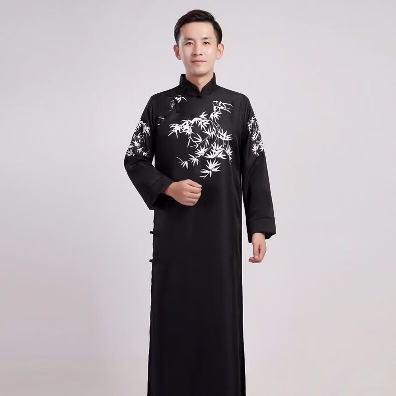 齐刻民国服装演出表演服长衫男相声服大褂民国长袍马褂评书快板五四青