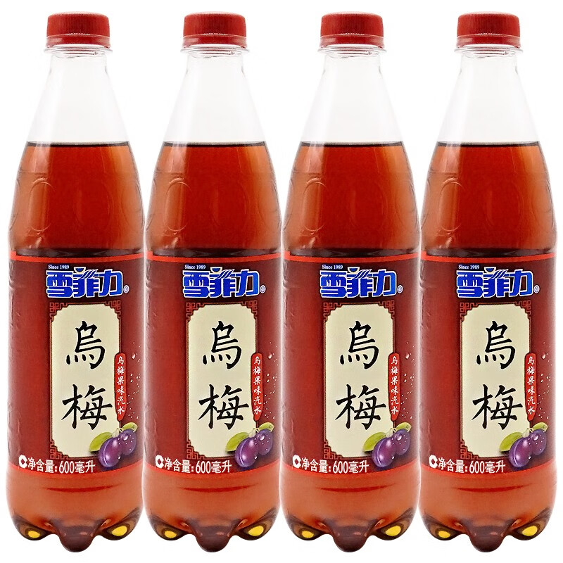 可口可乐 雪菲力乌梅汁 600ml*4瓶  碳酸饮料