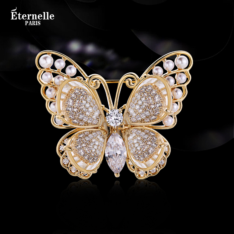 eternelle法国永恒欧美时尚新款胸针气质小众设计胸饰别针扣蝴蝶胸花