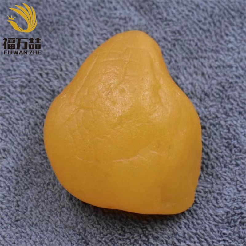 福万喆 天然琥珀蜜蜡原石海漂籽料手把件 波罗的海琥珀全皮天然孔道