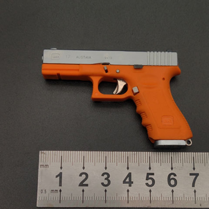 95式金属硬弹不可发射合金帝国 格洛克 glock 1:3 玩具抛壳版 银橙色