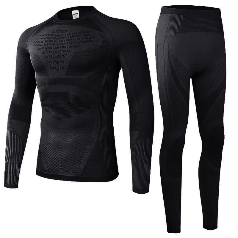 悠途（UTO）悠途 户外运动滑雪速干衣男女保暖套装徒步骑行透气排汗功能内衣 男款墨黑色全域款 L