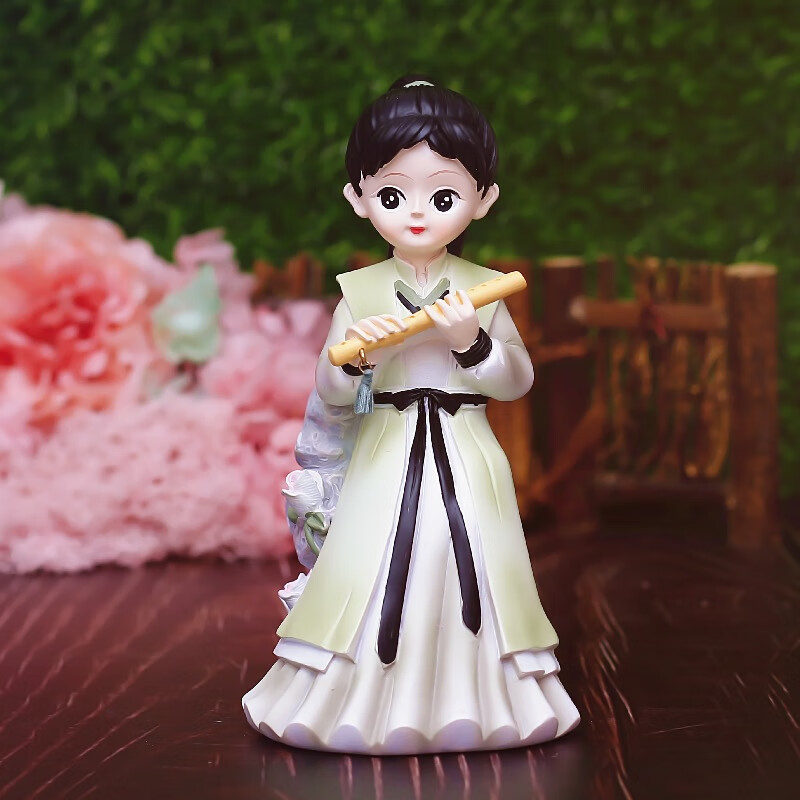 1003-14吹笛 古风少女摆件系列