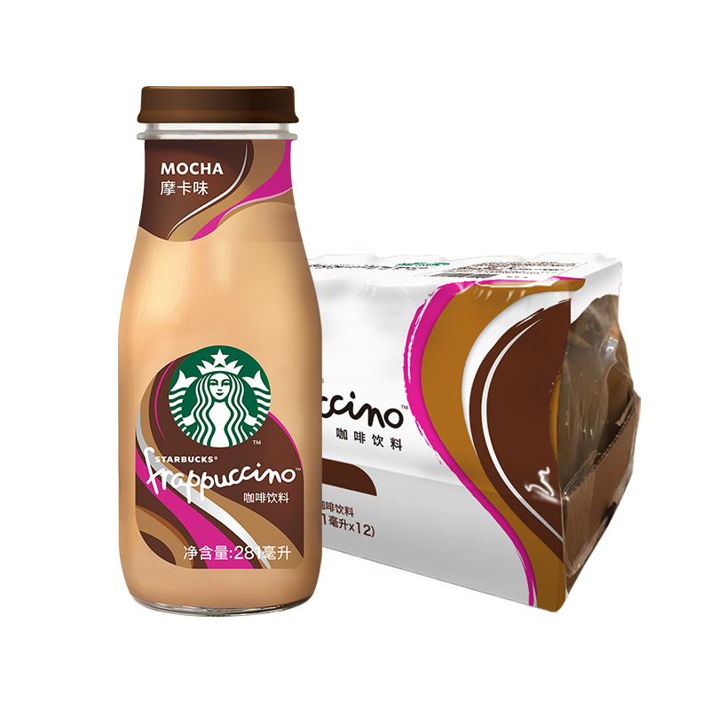 星巴克（Starbucks）星冰樂 即飲咖啡摩卡味 281ml*12瓶裝咖啡飲料新老包裝隨機(jī)發(fā)年貨