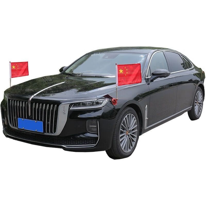 车载五星红旗车外 车旗杆强力吸盘旗杆汽车金银色吸盘红旗车 银色