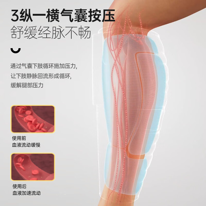 喜来康腿部按摩器小腿按摩仪热敷揉捏无线多功能缓解酸痛美腿瘦腿神器送教师节礼物女老师妈妈生日礼物 新升级款S9037A深灰色