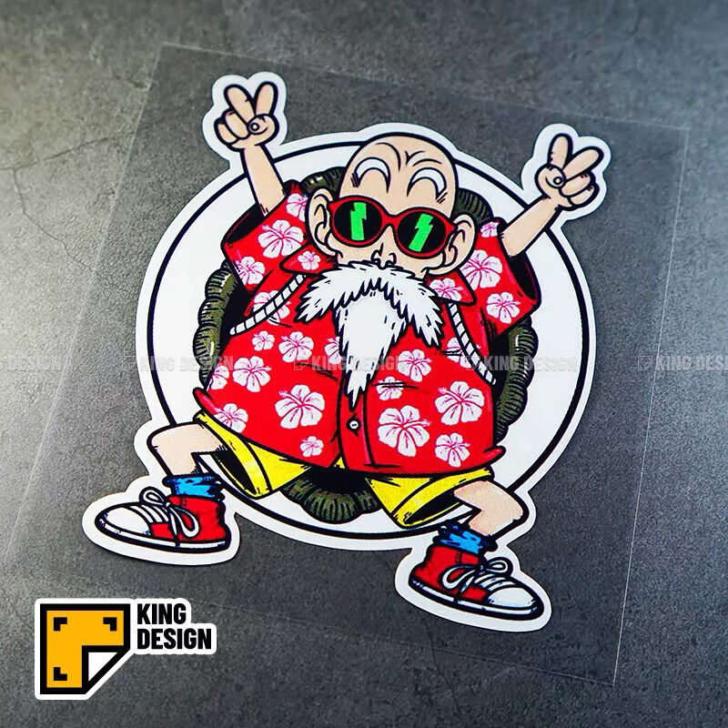 七龙珠龟仙人卡通个性创意贴电动摩托车贴纸潮牌反光贴 龟仙人反光