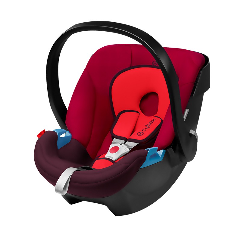 cybex德国婴儿提篮Aton安全座椅 0-18个月 反向安装可搭配推车安全带固定 伦巴红（赠品不发货）