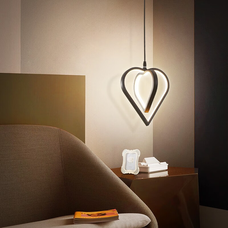 汉宫 卧室床头吊灯 北欧极简床头柜吊线灯led客厅背景墙餐厅吧台小