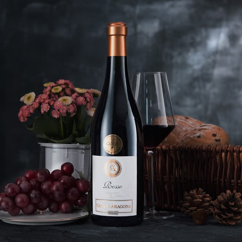 蓝菲酒业 意大利进口红酒 贡纳萨伦托干红葡萄酒 单支装