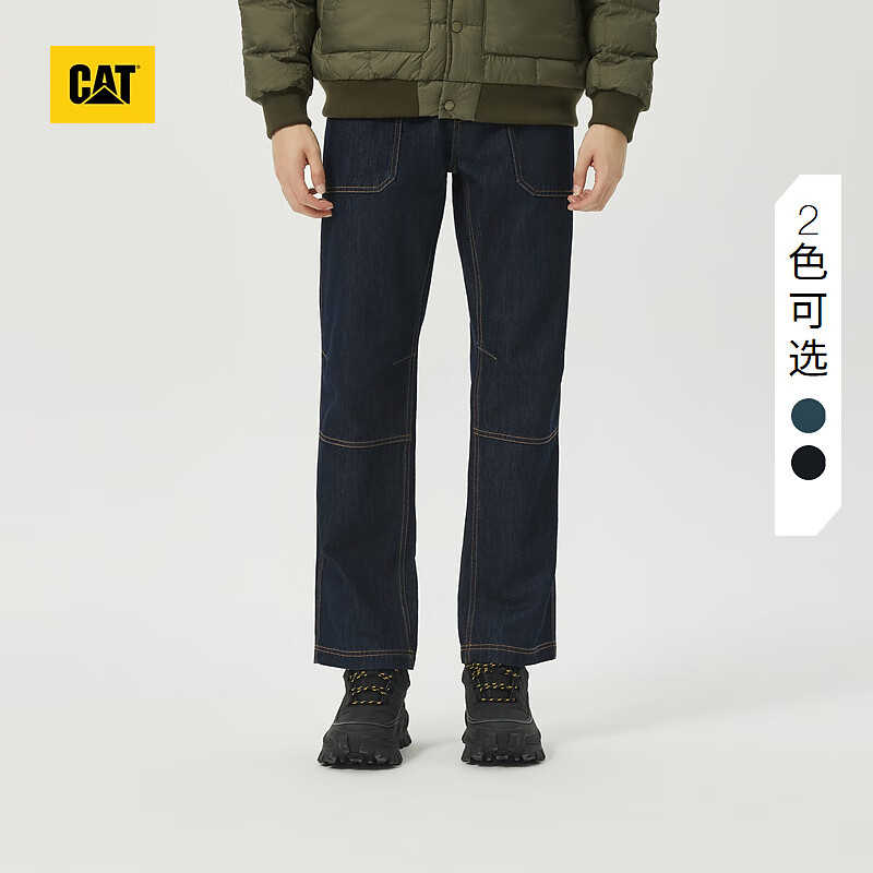 CAT卡特新品男士户外休闲舒适易搭宽松直筒牛仔裤轻户外 靛蓝色 30