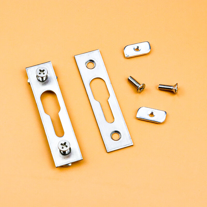 锁扣推拉门玻璃锁片门窗挡片扣座门窗卡扣钩锁铝合 70款不锈钢平扣2个