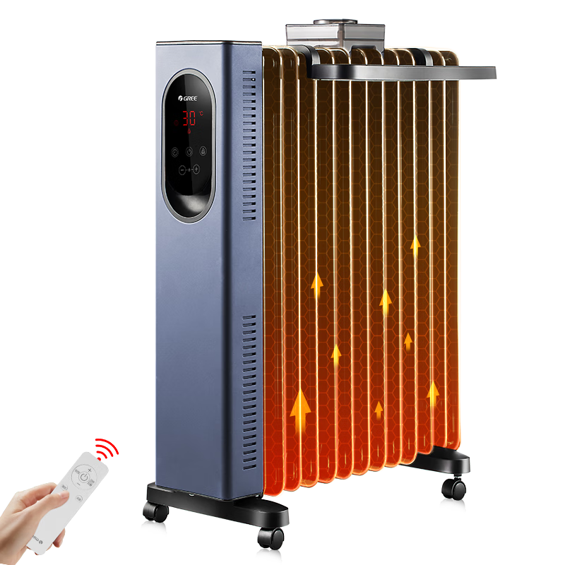 GREE 格力 电油汀取暖家电暖气片加宽13片油汀电热油汀加热石墨烯取暖器家用电暖器 NY23-X6022B