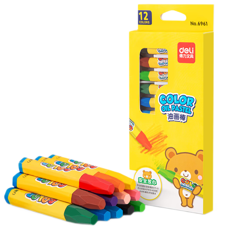 ������deli��24ɫѧ��˿���ͻ�������ɫ��ͯ���ʻ滭��6963��ͯ�Ųʰ��������Ů����ͯ���� 12ɫ���Ǹ��ͻ���/��ˮϴ