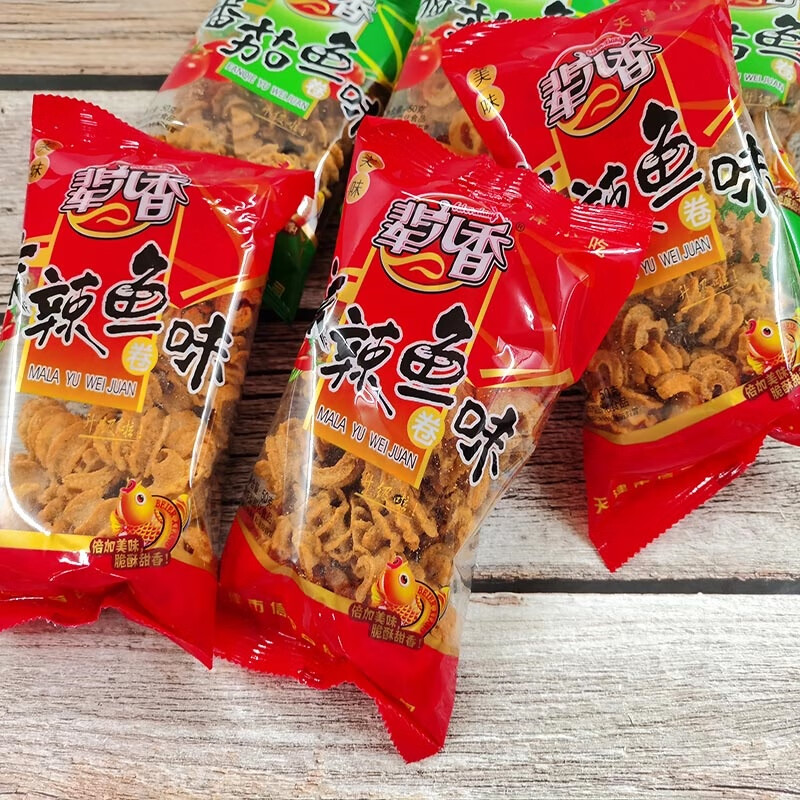 南美豹麻辣鱼卷八爪烧膨化油炸8090怀旧零食办公室休闲脆卷 麻辣鱼味