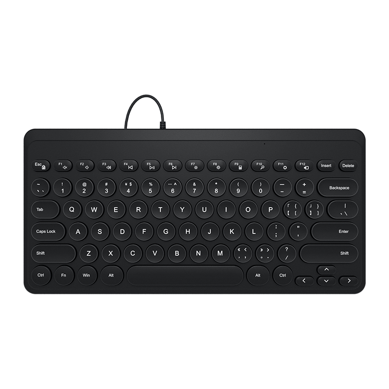 B.O.W 航世 K-610U 79键 有线薄膜键盘 黑色 无光