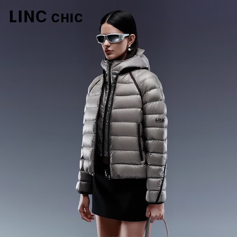 金羽杰秋季新款黑金面包服女短款轻暖立领保暖宽松羽绒服女士Y23301225 耐久银灰 XS 适合110斤以下