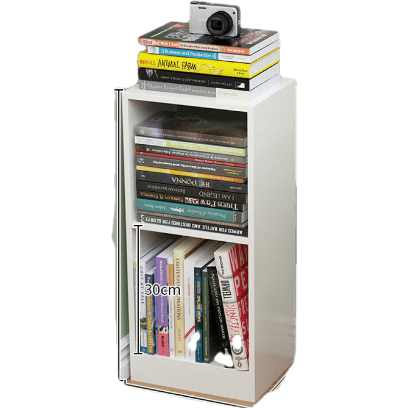 杜裕惟(DUYUWEI)薄柜子靠墙长条柜书架落地卧室多层置物架家用客厅学生收纳架子简约角落窄缝小书架 2层象牙白色