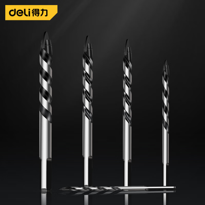 得力（deli）电钻钻头玻璃木材金属三角钻头玻璃陶瓷钻6/8/10/12mm