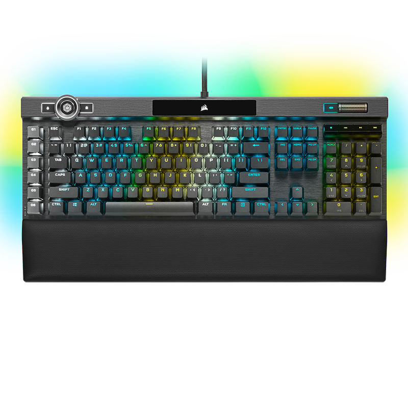 美商海盗船 K100 110键 有线机械键盘 黑色 海盗光轴 RGB