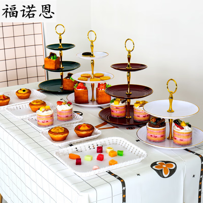 萝塑茶歇摆台儿童生日派对布置蛋糕展示架甜品台装饰点 主图款(加桌布