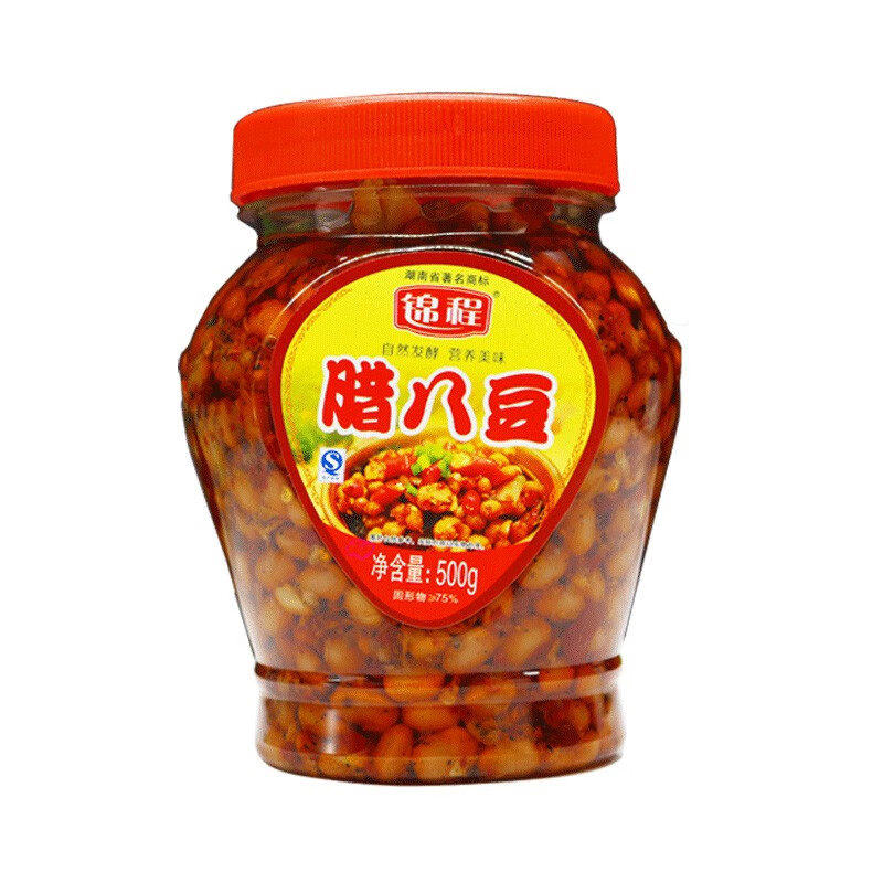湖南平江美食锦程腊八豆湖南风味香辣腊八豆500g调味佳品香辣豆鼓下饭