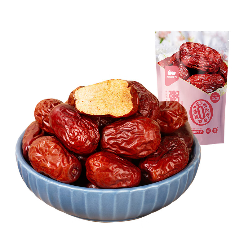西域美农新疆粥枣520g/袋 和田大红枣蜜饯果干新疆特产孕妇零食 粥枣520g*2袋