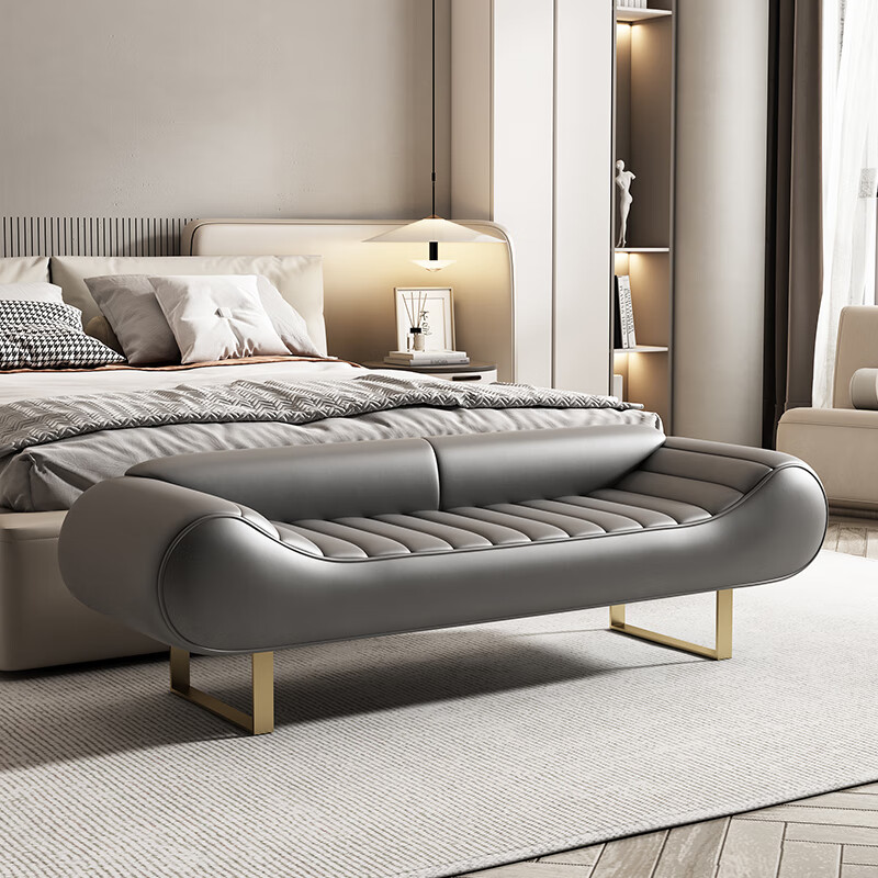 kingchoice意式极简卧室床尾凳沙发床榻北欧简约客厅凳床边凳换长条凳