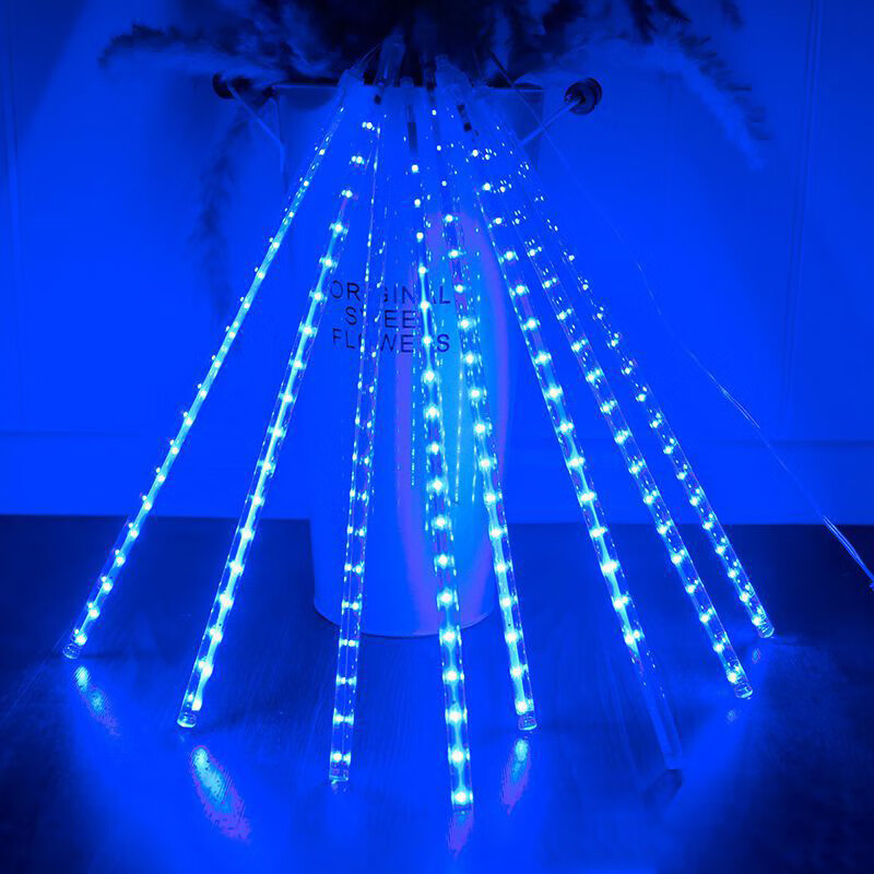 科明（KOMEE）LED流星雨彩灯户外防雨挂树贴片冰条管灯 贴片高亮80cm10根装蓝色