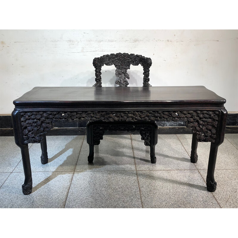 仿古家具古典家具檀木老板台两件套jh1273zy