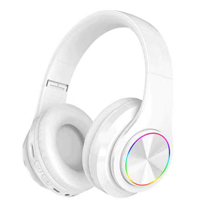 品怡 B39蓝牙耳机可折叠运动头戴式无线耳机发光立体音游戏耳麦 白色
