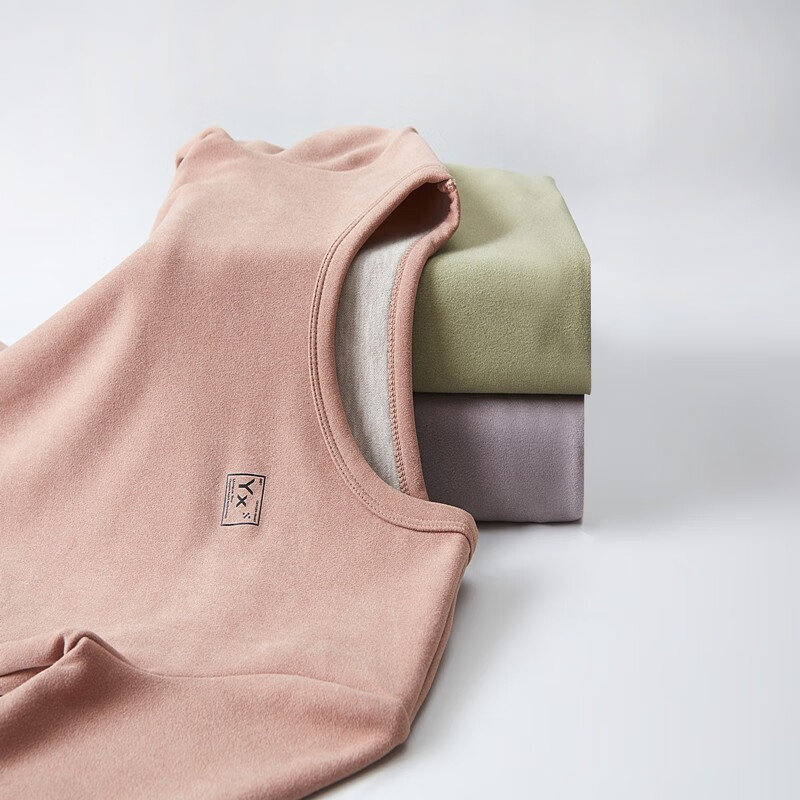 氧心（YANGXIN）KISSY蚕丝羊绒保暖内衣男女士秋衣秋裤套装加绒加厚打底保暖内衣 浅豆沙（女款） 2XL