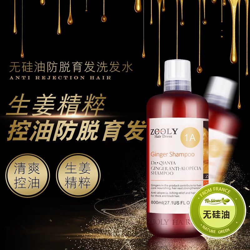 卓蓝雅(ZOOLY)生姜防脱发育发洗发水控油无硅油洗发露男女士通用洗头膏 强根健发生姜洗发水800ml