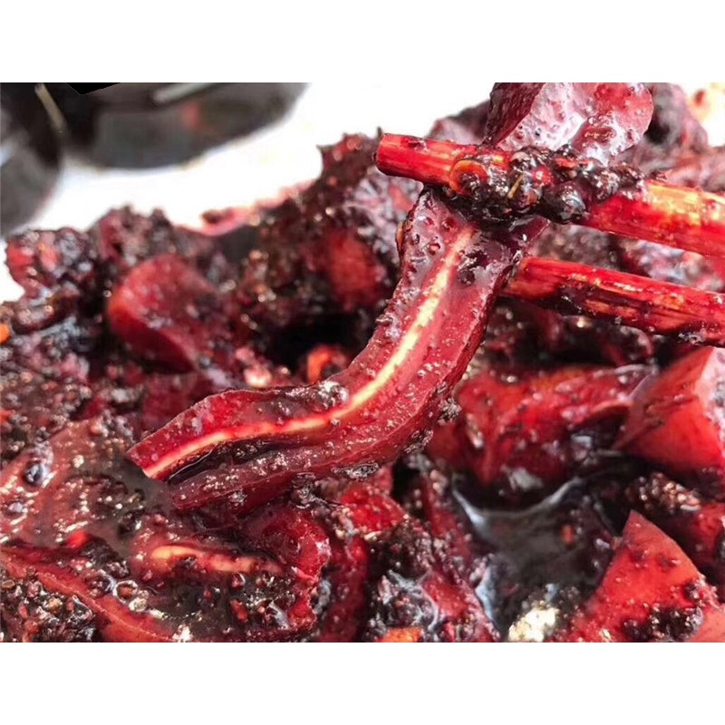 云南普洱特产景谷农家自制猪血腌红肉麻辣猪头肉腌又麻又辣下饭菜