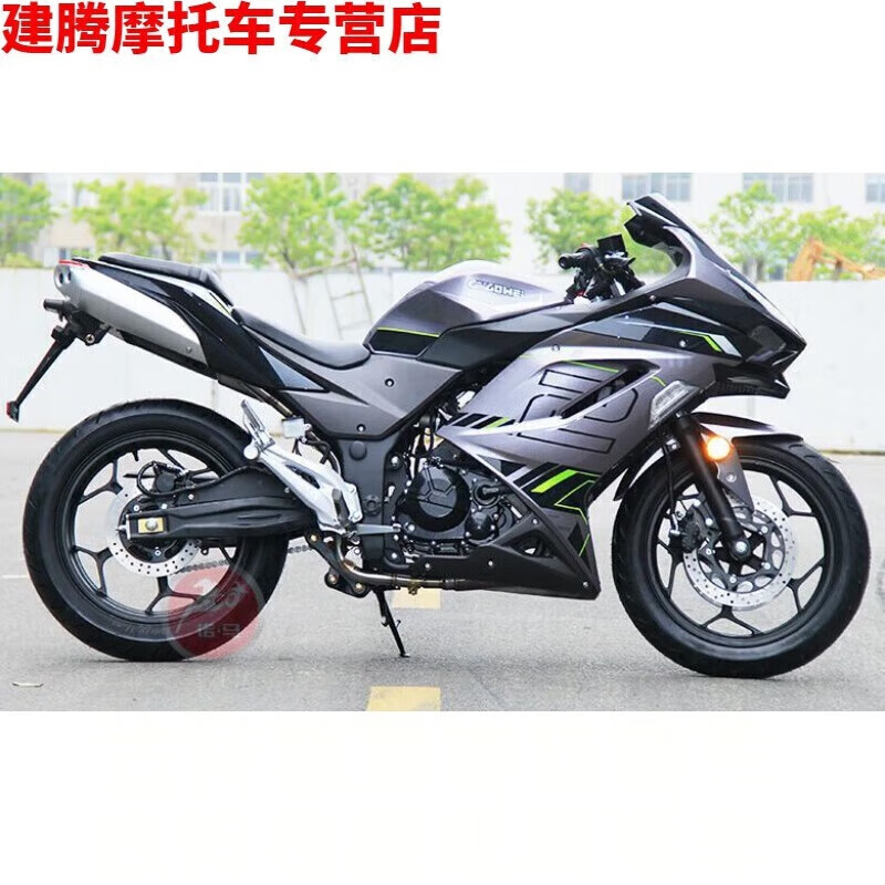 摩托车跑车可上牌双缸重型机车水冷电喷国产6 国四电喷宗申200cc银绿