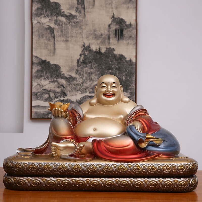 梵泽福 黄铜弥勒佛摆件 大肚佛笑佛弥勒菩萨佛像布袋和尚大号神像铜像