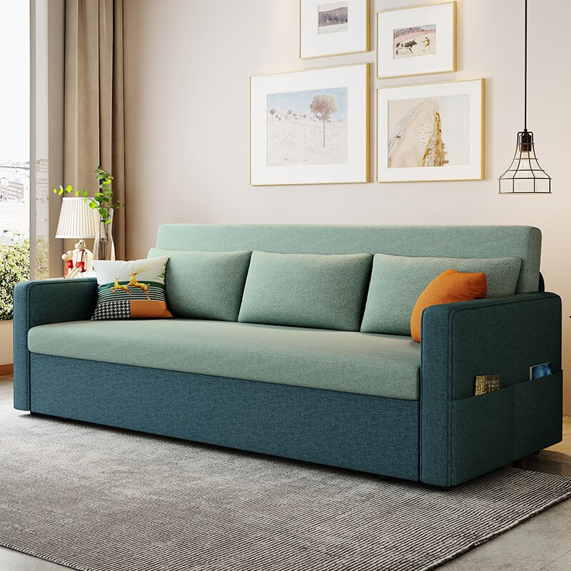 经典大师 沙发床折叠床多功能两用小户型北欧简约风布艺储物沙发 1号色 外径1.15米*1.95米海绵款
