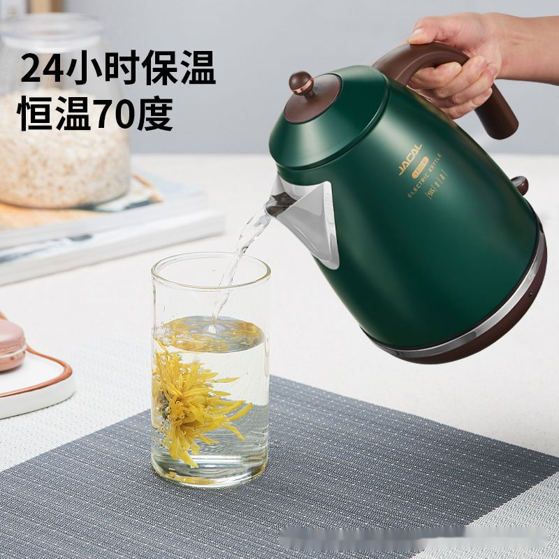积高GL-E11A保温电热水壶自动恒温烧水壶不锈钢家用电水壶开水壶 绿色