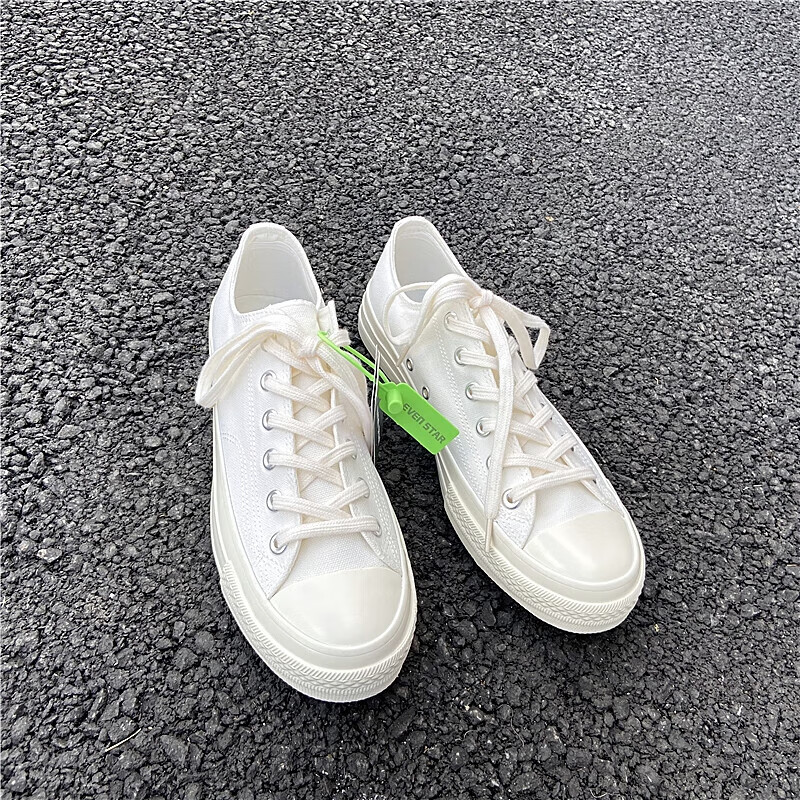 didgeridoo1970s帆布鞋女生冈山久留米低帮纯色小白鞋休闲百搭高帮