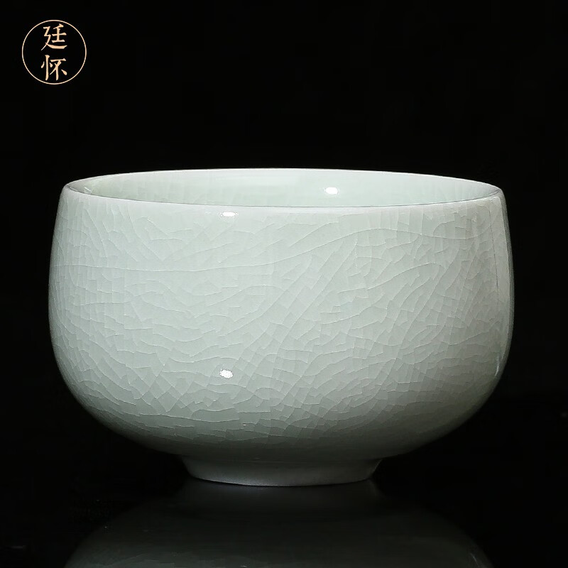 汝窑罗汉杯陶瓷品茗杯杯主人杯单杯汝瓷开片个人杯 汝窑玉青釉禅定杯