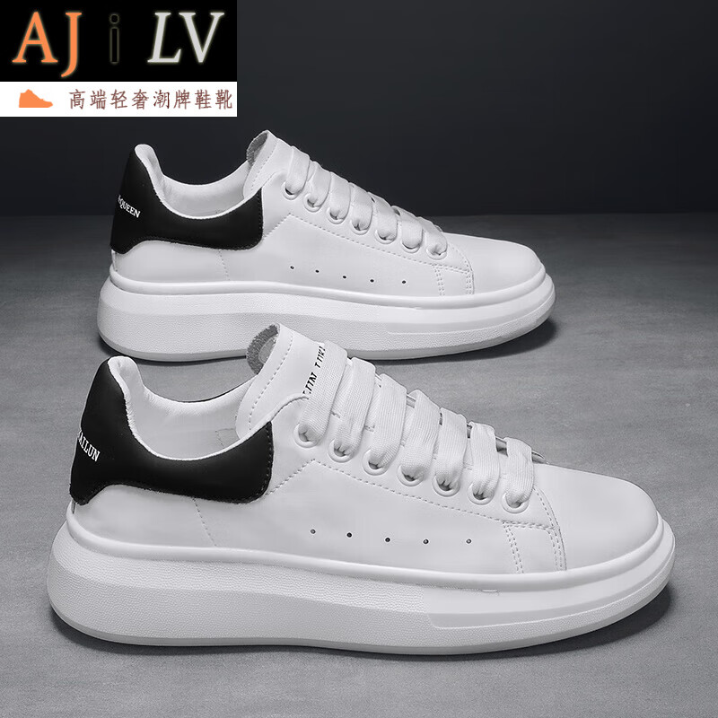 ajilv品牌轻奢男鞋小白鞋男情侣款新款潮松糕鞋男女春秋季透气潮鞋