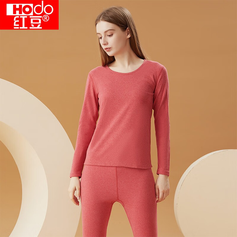 红豆（Hodo）秋冬女士双面磨毛秋衣秋裤女式贴身舒适保暖内衣套装 女款珊瑚红 170/95怎么样,好用不?