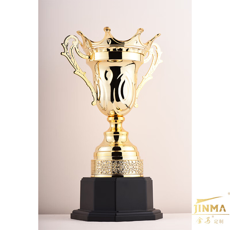 JINMA金屬定制獎杯  體育運動比賽頒獎 MLB棒球獎杯青少年棒球比賽頒獎 足球籃球羽毛球游泳獎杯 金 320mm 臻巧系列