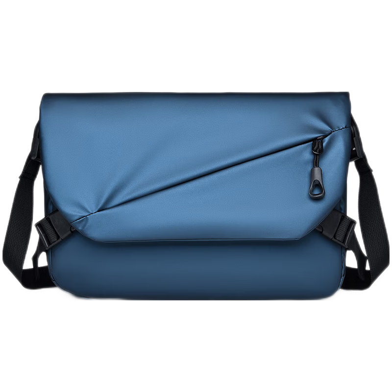 百亿补贴:酷咖斜挎包男士单肩包大容量邮差包 运动出行潮流百搭防泼水背包 蓝色【耐磨面料】67.62元
