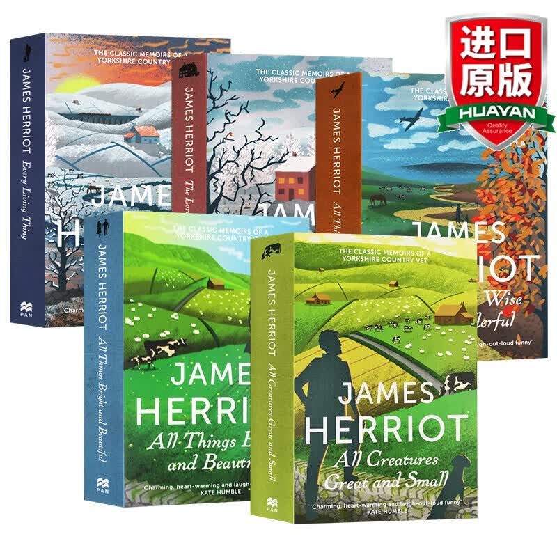 英文原版 万物生灵原著5本全集 All Creatures Great and Small James Herriot 吉米哈利 万物既伟大又渺小 人与动物的故事
