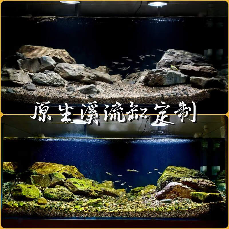 溪流原生缸造景溪流石天然鹅卵石鱼缸造景组合石头套餐三湖慈鲷 60*40