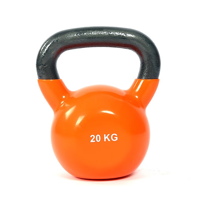 KYLIN SPORT 壺鈴健身器材提壺啞鈴男士浸塑壺鈴女士家用KettleBell球 桔色20kg