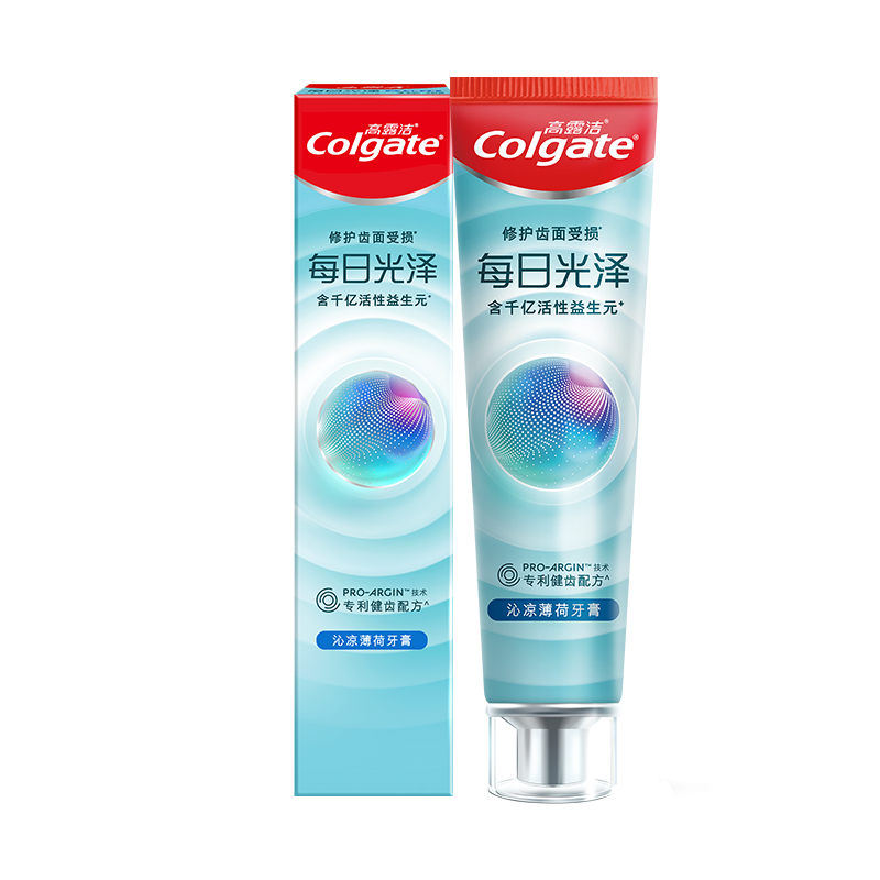 高露洁（Colgate）每日光泽健齿修护牙膏薄荷160g含氟防蛀清新口气美白亮白抗敏