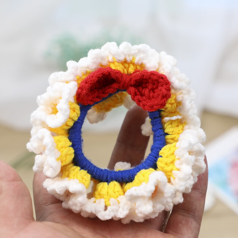 手工编织公主发圈diy材料包白雪公主大肠发圈毛线发圈头绳 白雪公主